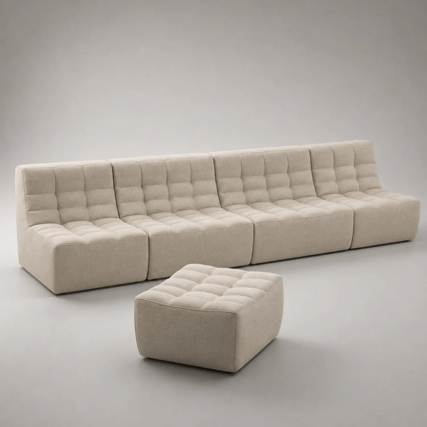 Modulares Sofa-Set aus Stoff Beige 5-teilig
