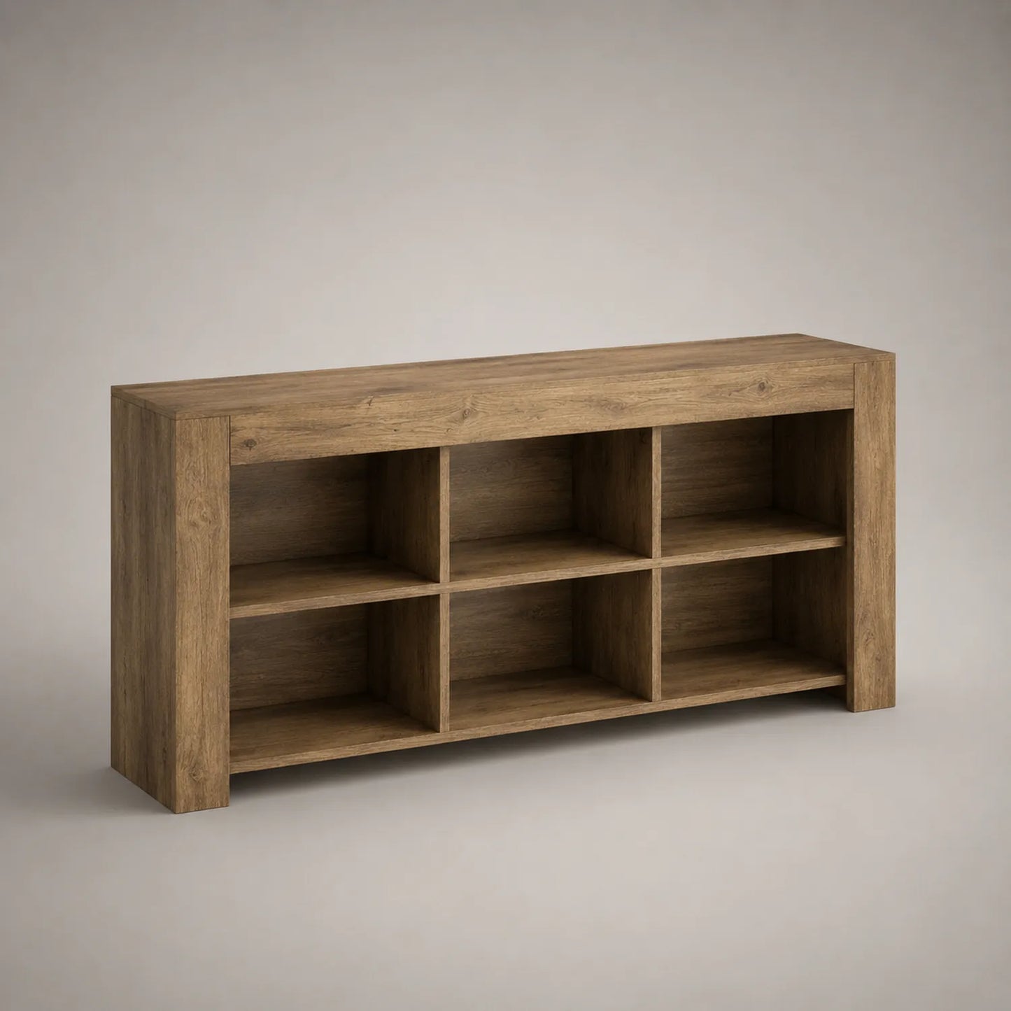 Regal aus Holz mit 6 Fächern Eiche 120x40x80 cm