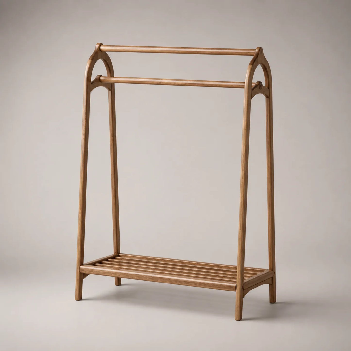 Holz-Kleiderständer mit Regal 150x60x40cm
