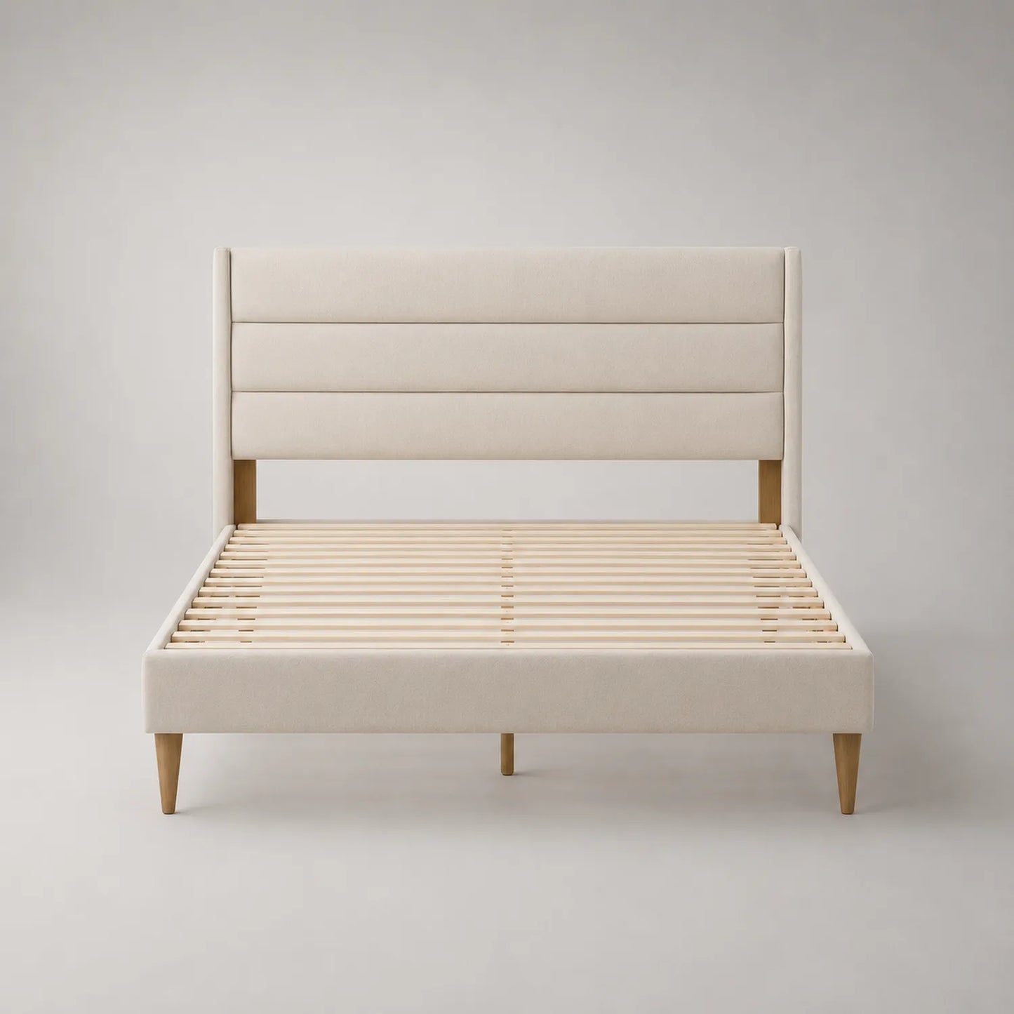 Polsterbett Eichenholz 140x200 cm Beige