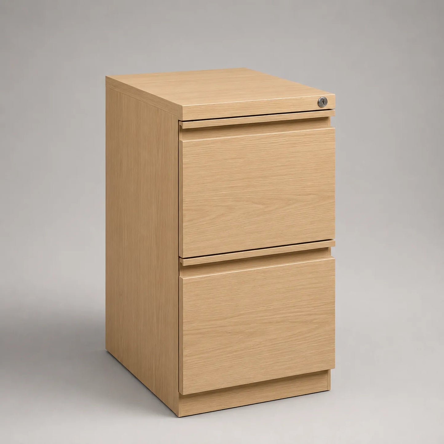 Eichenfurnier-Aktenschrank mit 2 Schubladen 40x50x65cm