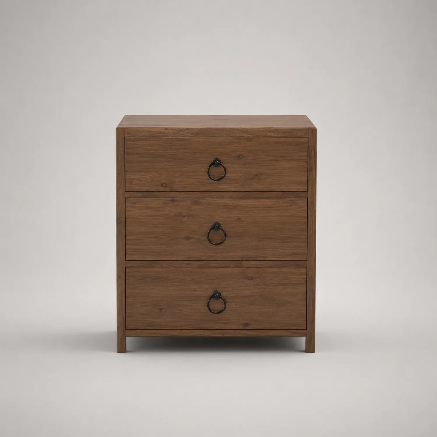 Holz Nachttisch mit 3 Schubladen Braun 50x40x60 cm