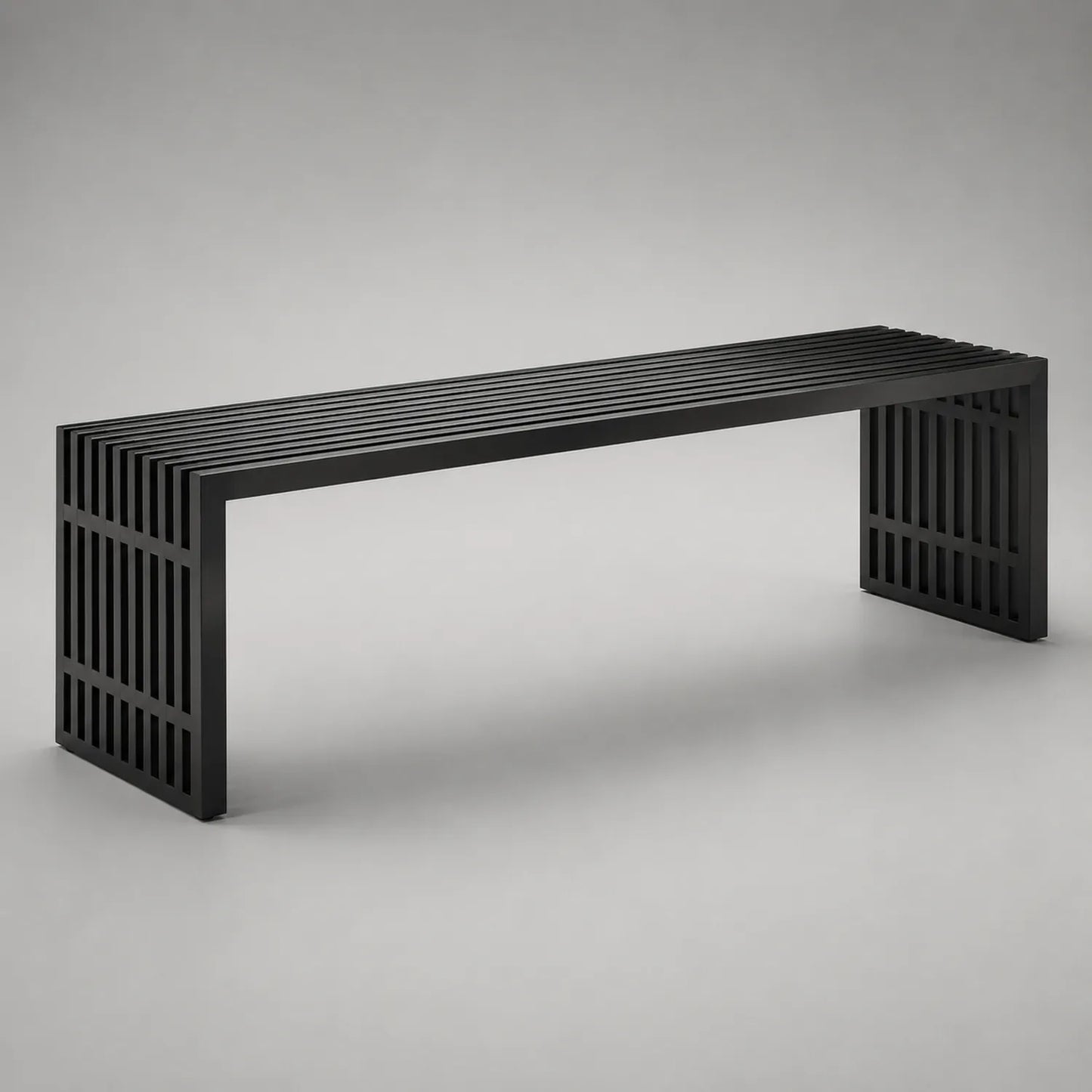 Schwarze Stahlbank 120 cm
