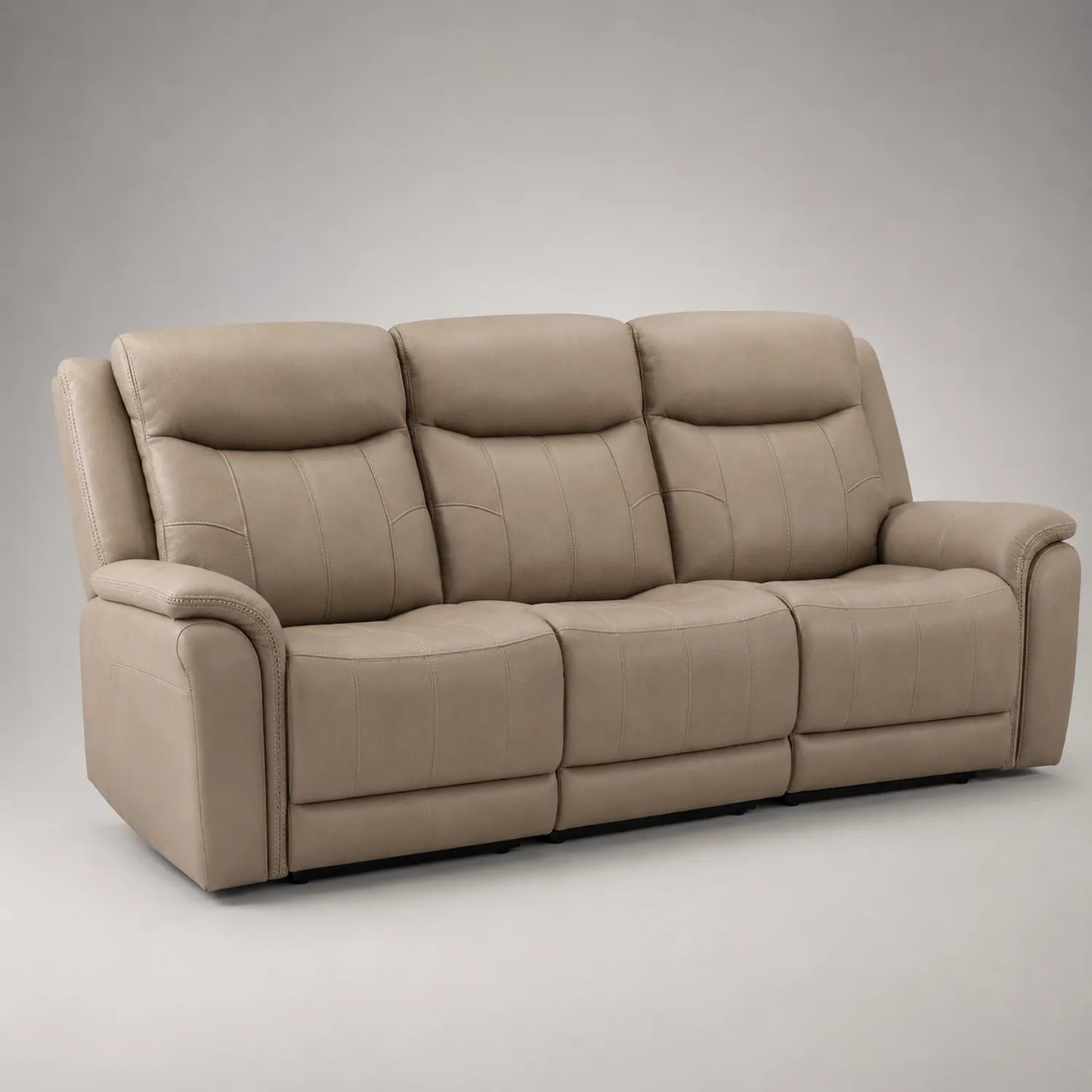 3-Sitzer Sofa Leder Beige 210x100x90 cm