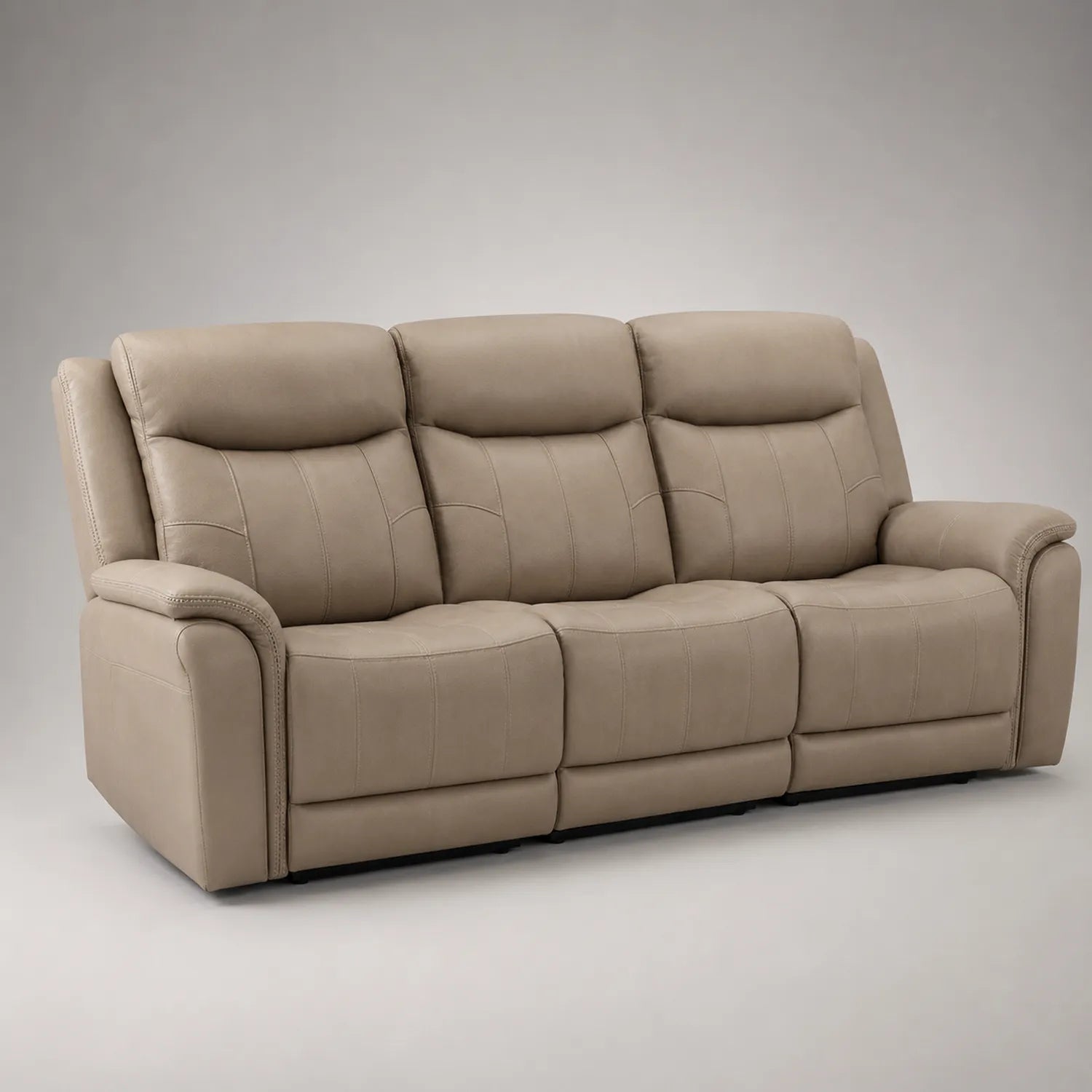 3-Sitzer Sofa Leder Beige 210x100x90 cm
