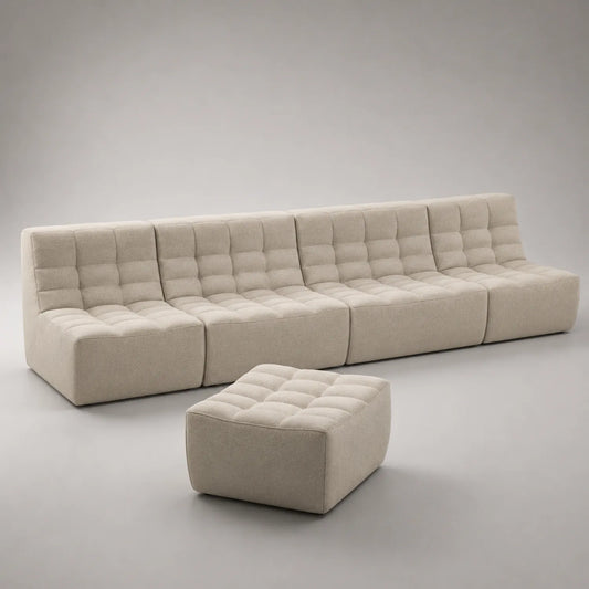 Modulares Sofa-Set aus Stoff Beige 5-teilig
