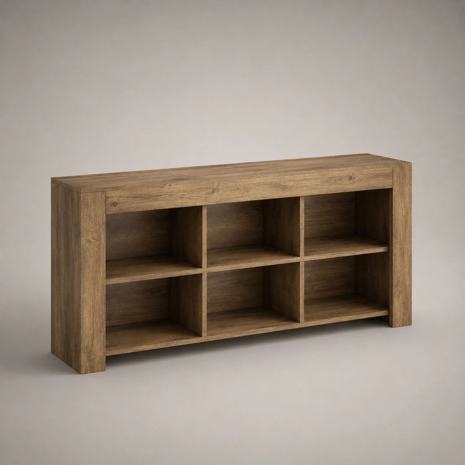 Regal aus Holz mit 6 Fächern Eiche 120x40x80 cm