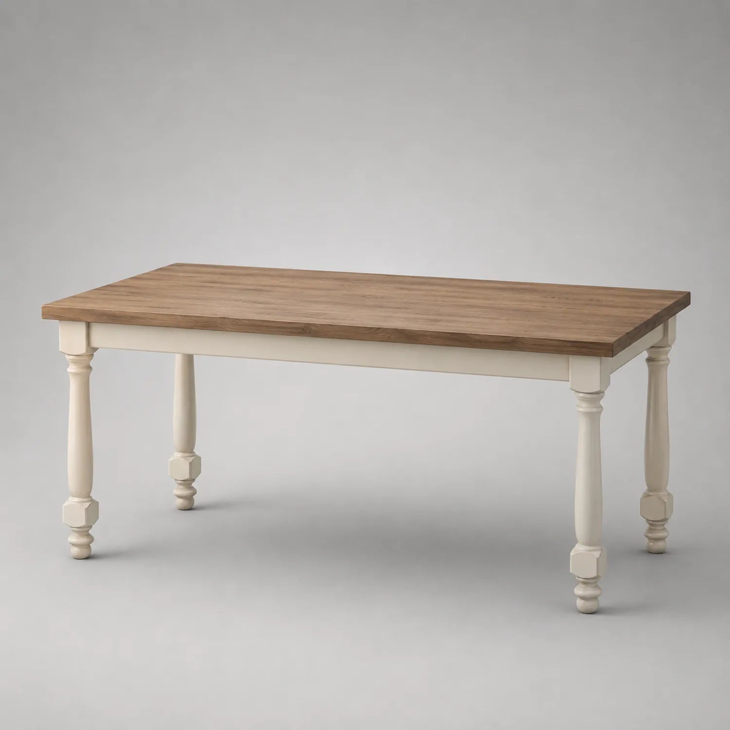 Holztisch rechteckig 180x90x76 cm Eiche Weiß