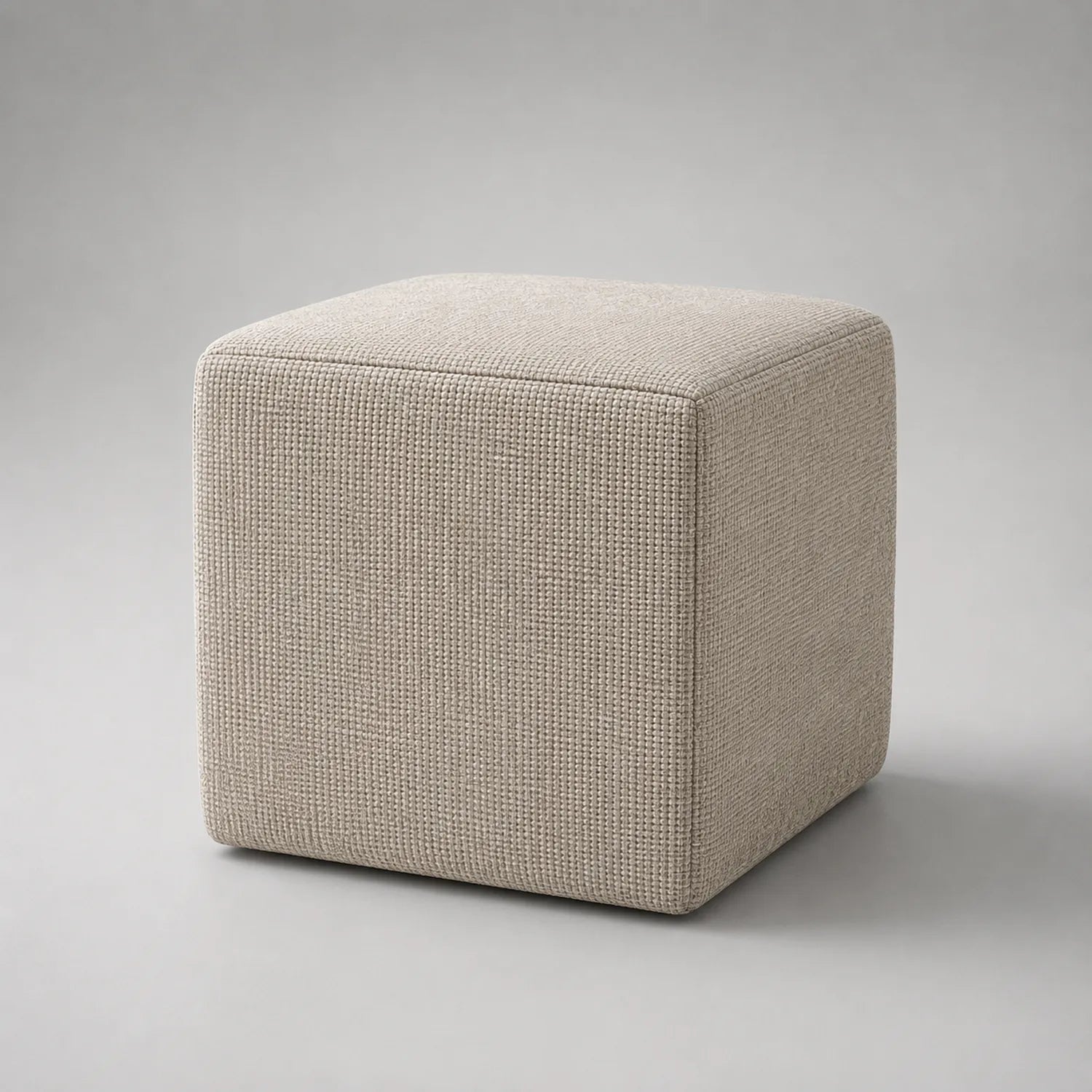 Würfel Sitzpouf Strickstoff Polyester Beige 40x40x40cm