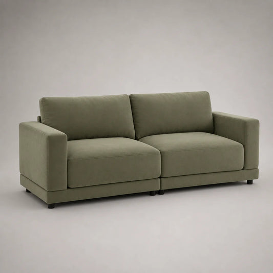 2-Sitzer Sofa aus Mikrofaser grün 200 cm