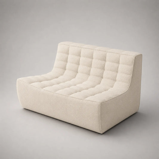 Zweisitzer Sofa Stoff Beige 150cm