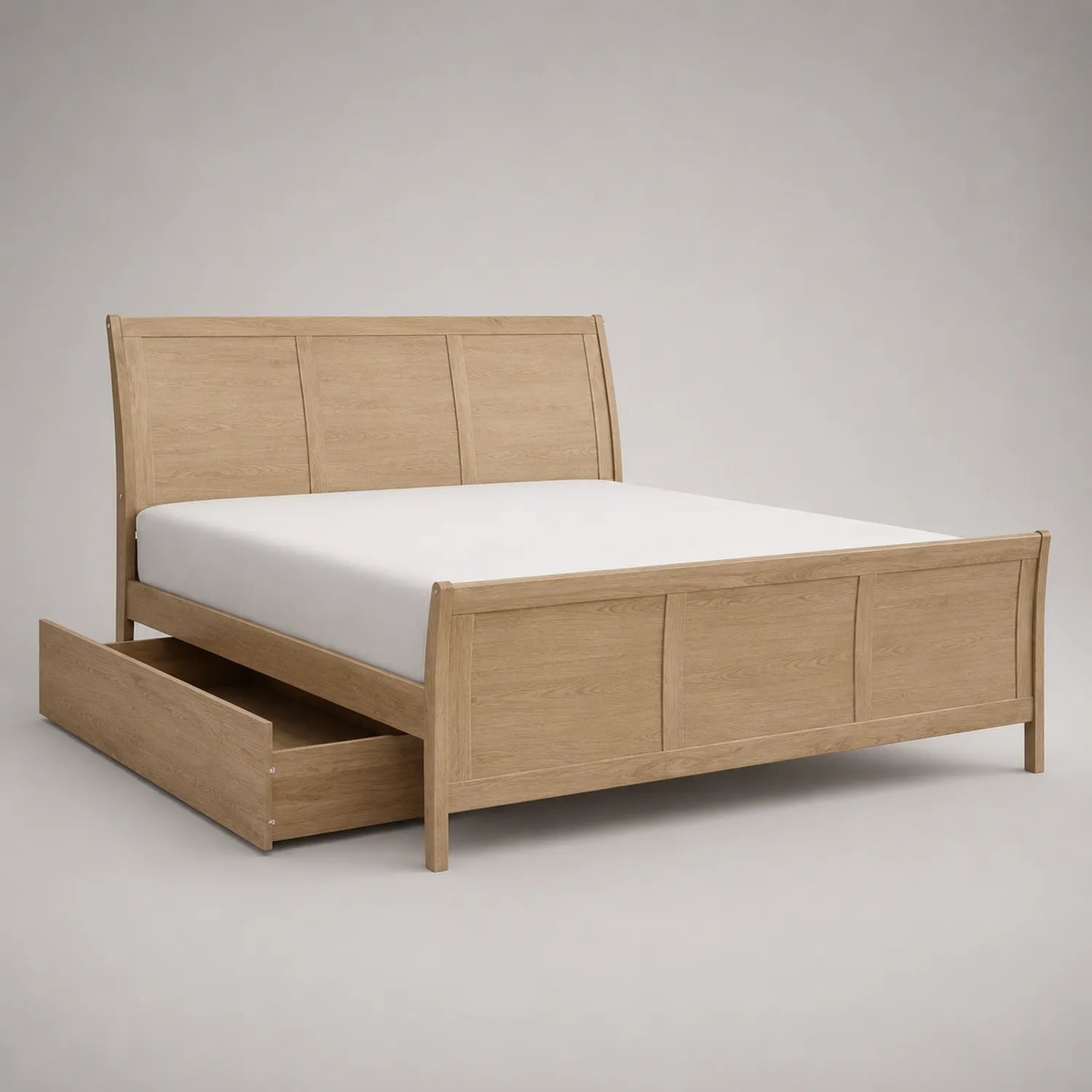 Holz Doppelbett mit Schubladen Eiche 200x160 cm