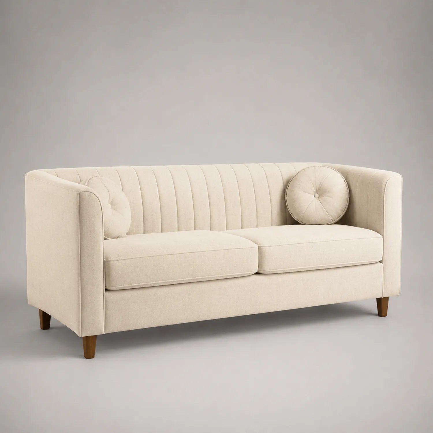 3-Sitzer Sofa Beige Polyester 220x85x75 cm