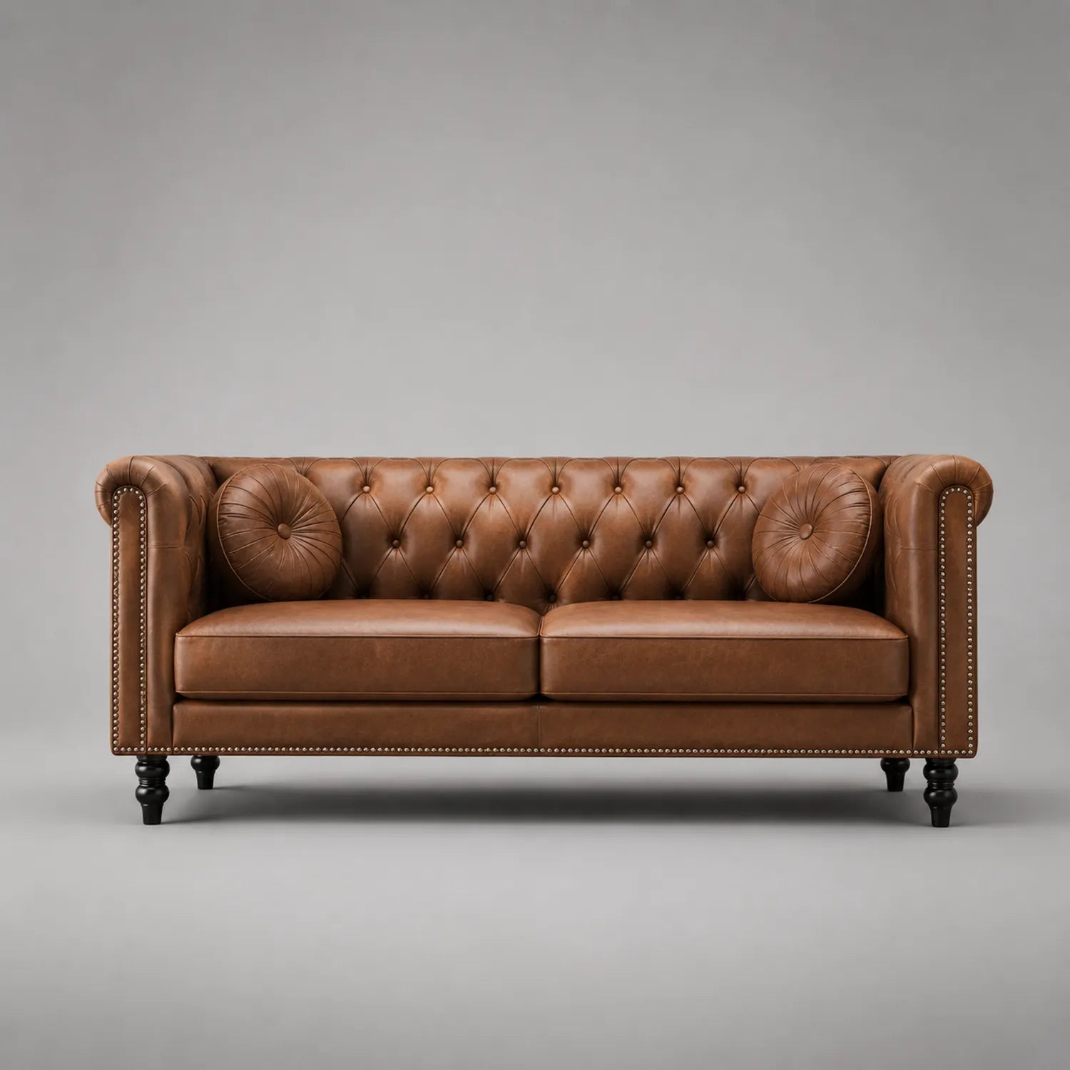 Chesterfield Sofa 3-Sitzer Leder Braun