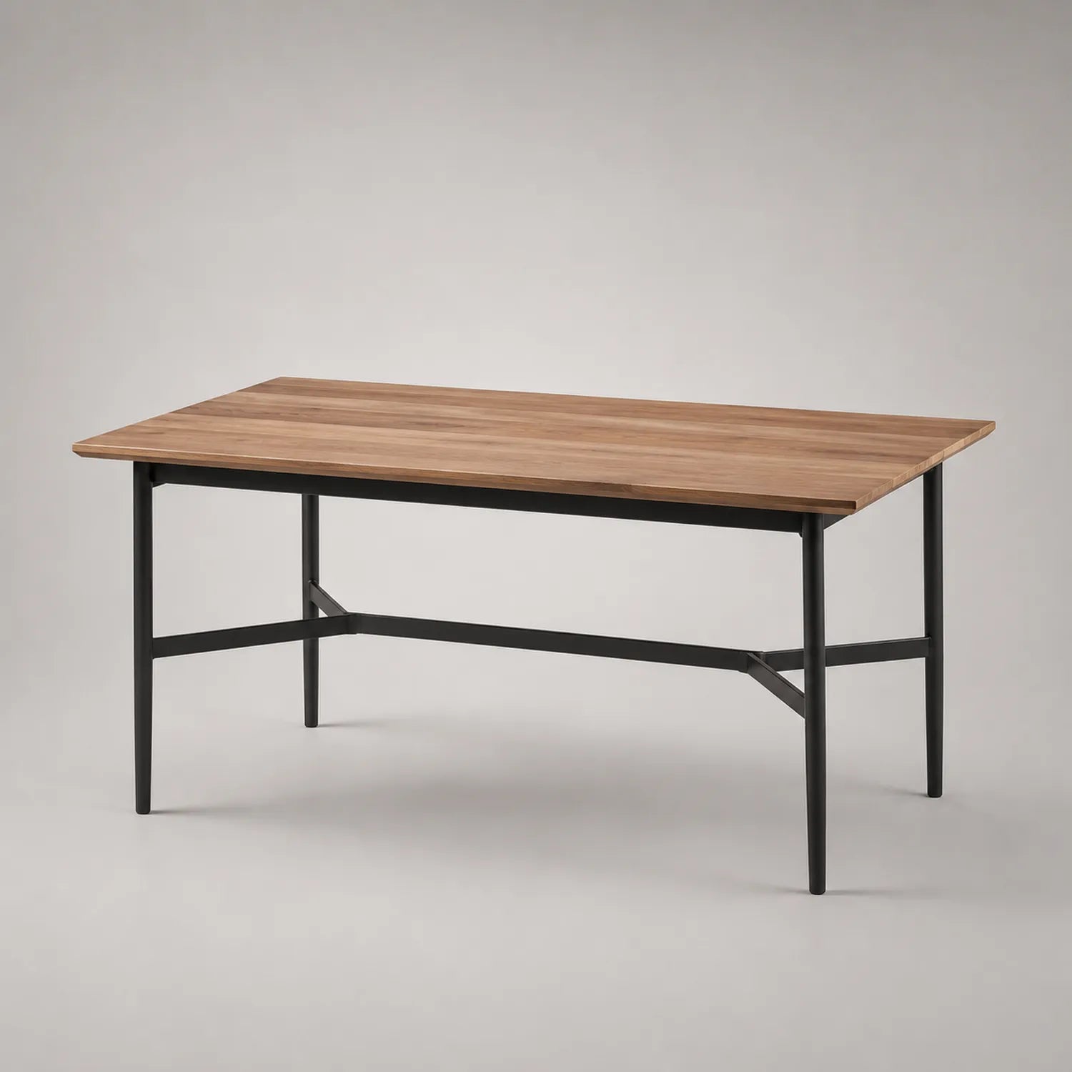 Esstisch Rechteckig 180x90x75 cm Walnussholz/Stahl Braun/Schwarz