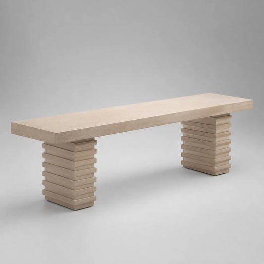 Holzflurbank aus Eiche 160x40x45 cm Beige