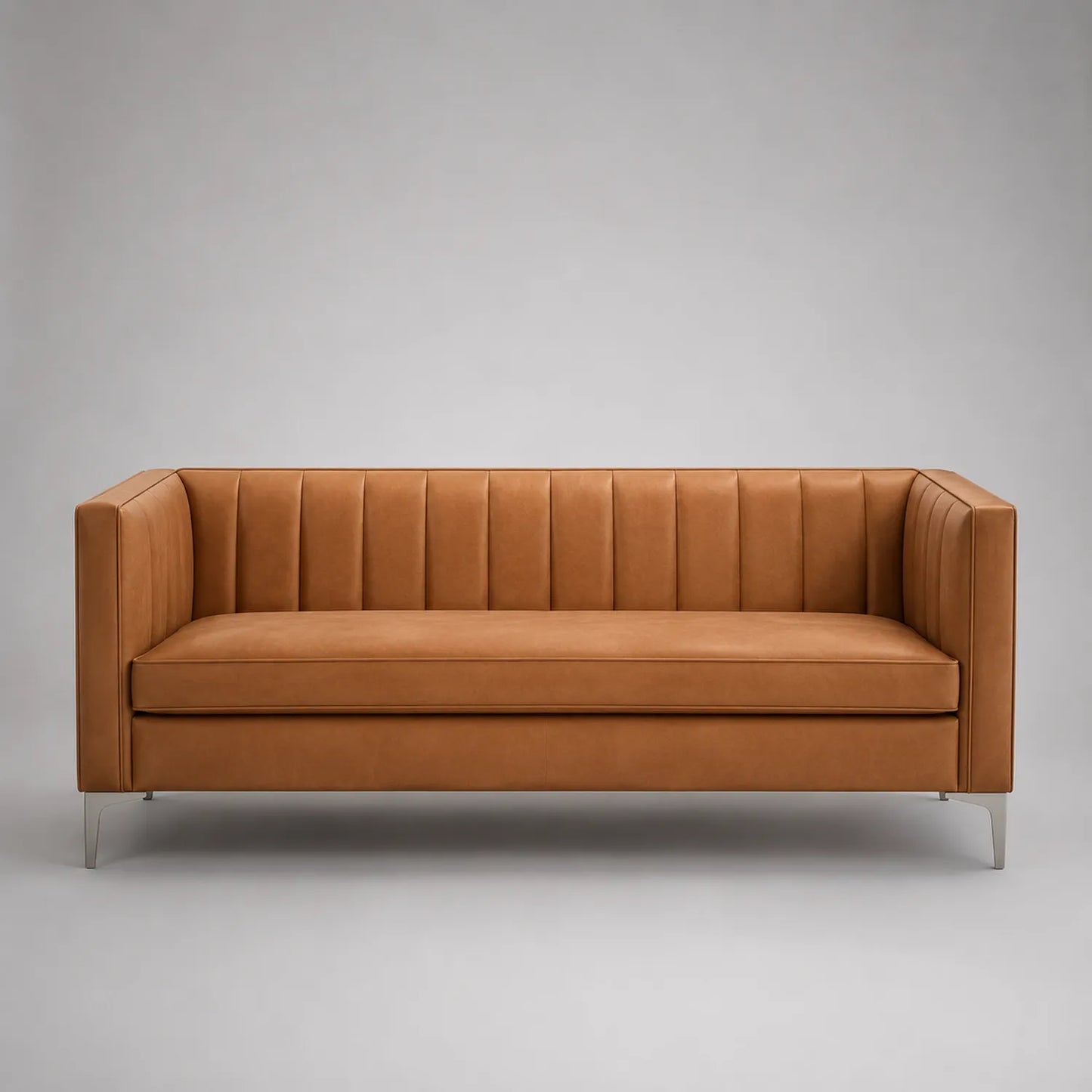 Leder Sofa Braun mit Metallfüßen