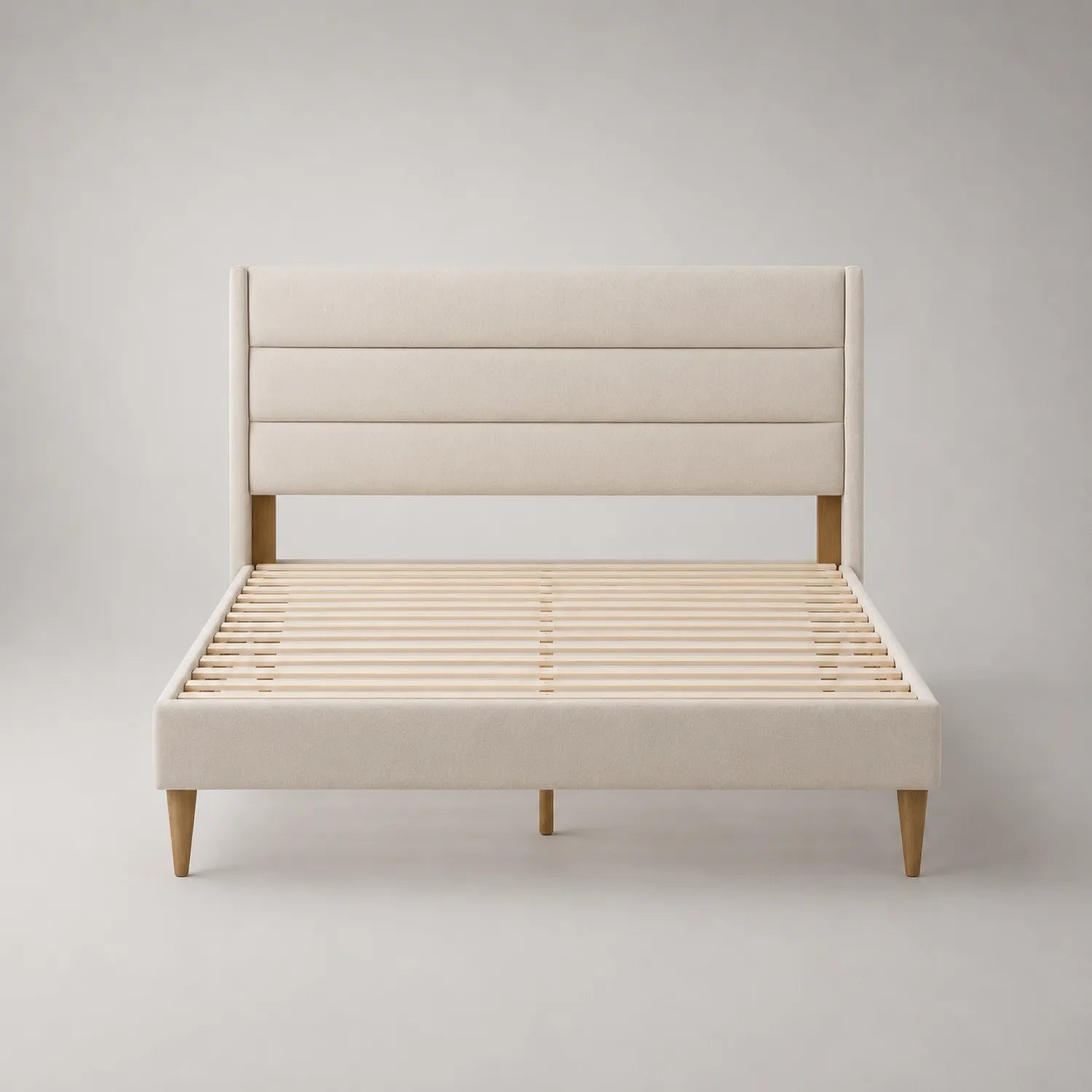 Polsterbett Eichenholz 140x200 cm Beige