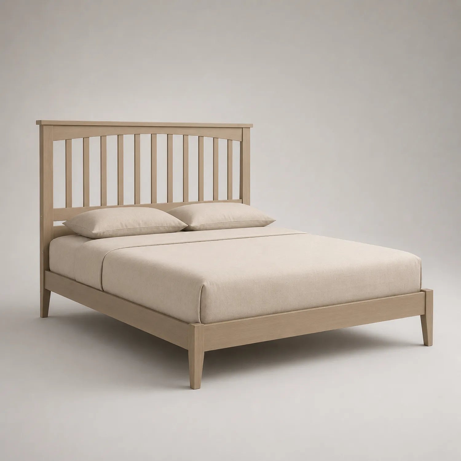 Doppelbett Holz 200x180 cm mit Matratze und Kissen